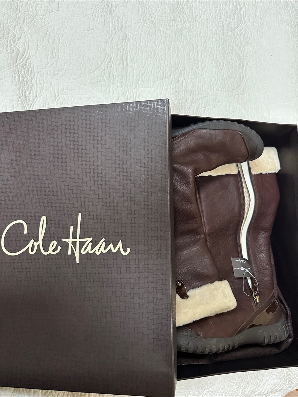 Cole Haan Air Joa Shearling Waterproof Boots 8B NIB